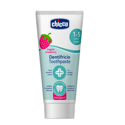 Детская зубная паста с клубничным вкусом и фтором Chicco 00007429000000 1